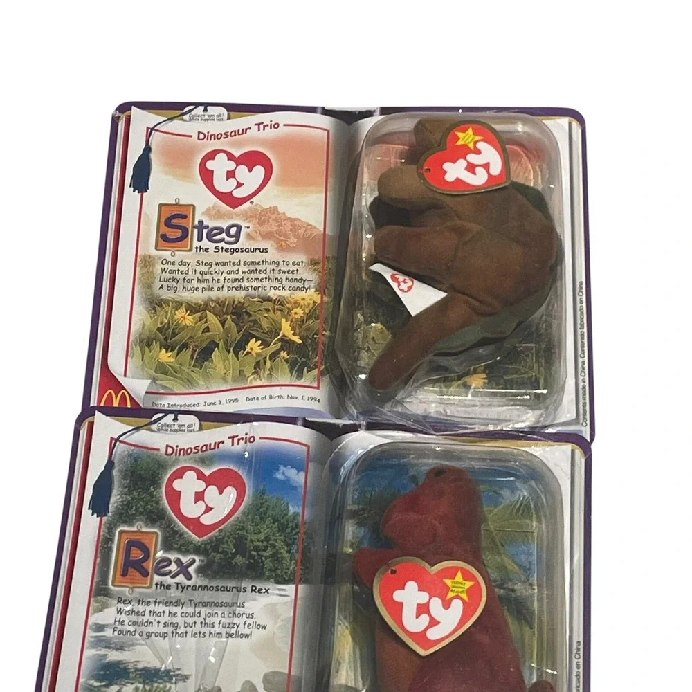 2000 Mcdonald's TY Beanie Babies Special Dinosaur Trio -3 Beanie‎ Set